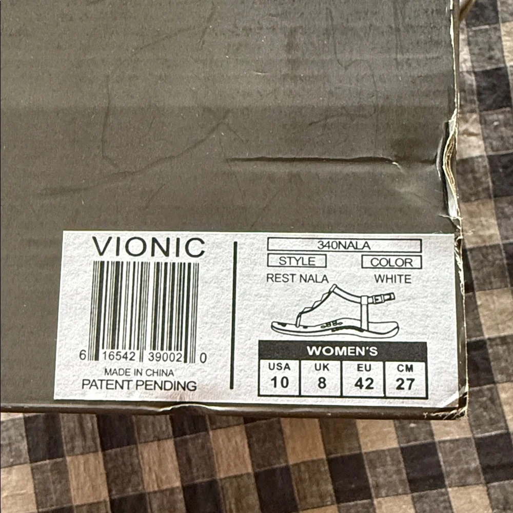 Vionic Rest Nala white t-strap sandal women’s shoe size 10 New in box